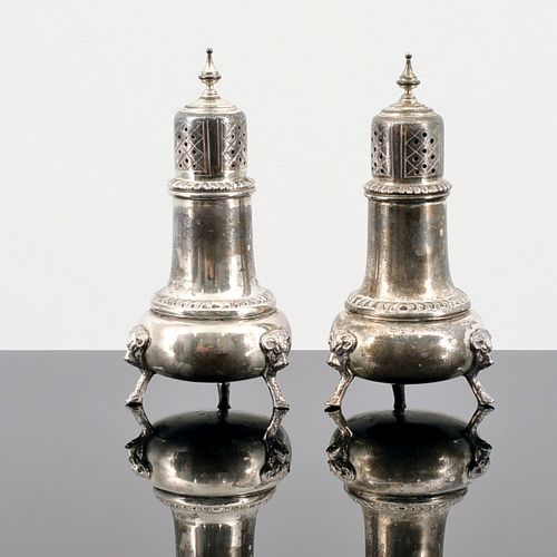 Pair of Frank M. Whiting & Co. GEORGE II Sterling Silver Pepper Shakers 