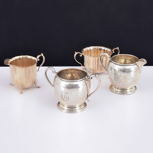 2 Sterling Silver Creamer & Sugar Sets: Manchester Silver Co., Other