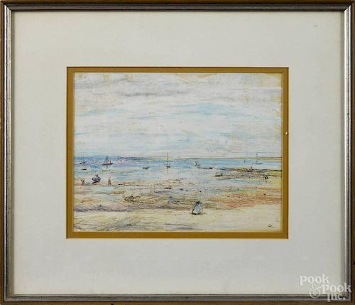 Philip Cohn (American 1923-), pastel beach scene, signed lower right, 8'' x 10''.