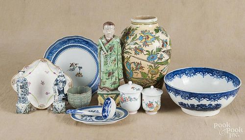 Group of miscellaneous porcelain, 20th c., to include a Continental pottery vase