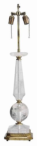 Rock Crystal Ball and Spire Lamp