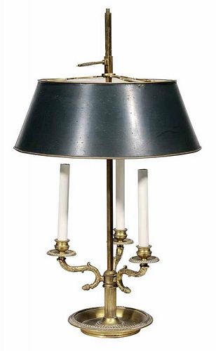 Gilt Bronze and Tole Bouillotte Lamp