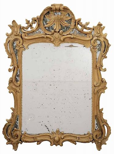 Rococo Carved Wood and Mirror-Framed