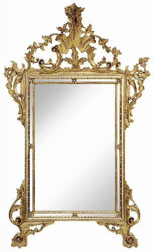Italian Rococo Style Carved, Gilt and