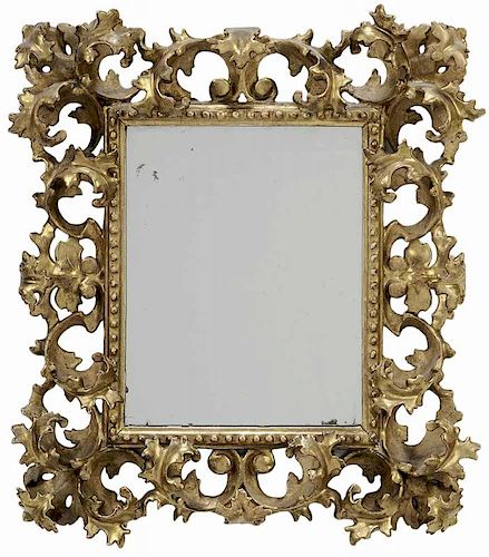 Wall Mirror with Finely Carved