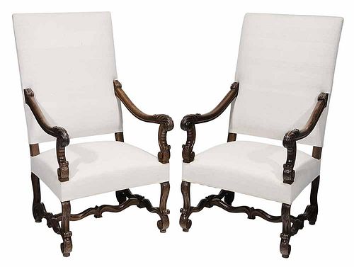 Pair Flemish Baroque Style Carved