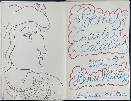Matisse's Poèmes de Charles d'Orléans - Volume with 54 Lithographs (100 Lithographed Sheets)