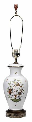 Herend Rothschild Bird Table Lamp