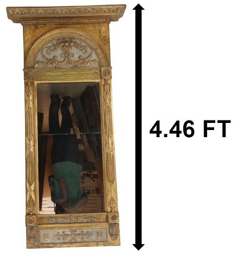 Early 19th C Continental Carved and Gilded Mirror