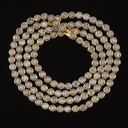 Ladies' GDB Gold and 33 Ct Total Diamond Long RiviÃ¨re Necklace 