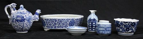 Group of Chinese Blue & White Porcelain Pieces