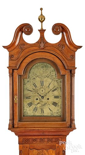 Lancaster, Pennsylvania walnut tall case clock