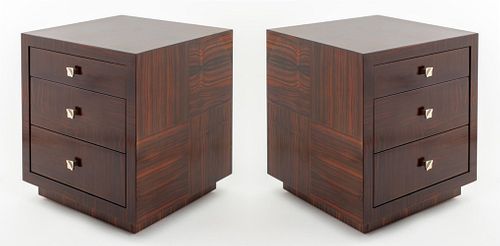 Patrick Gaguech Art Deco Style Side Tables, Pair