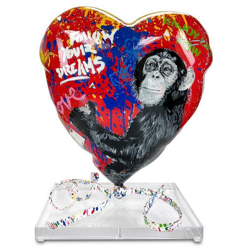Mr. Brainwash- Original Mixed Media Sculpture "Balloon Heart"
