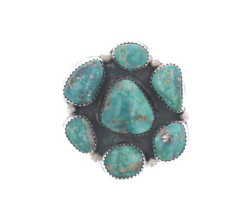 Navajo R. Sam Sterling Silver Turquoise Ring