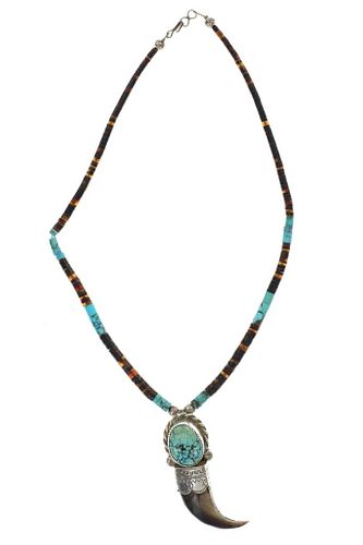Navajo Silver Sonoran Gold Turquoise Necklace