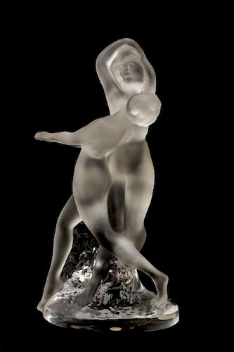 Lalique Sculpture "Deux Danseuses" Nude Dancers
