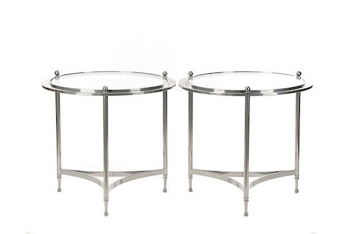 Pair of DIA Chrome & Glass Side Tables