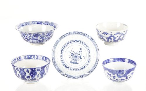 Meiji Period Japanese Stencil Porcelain Bowls