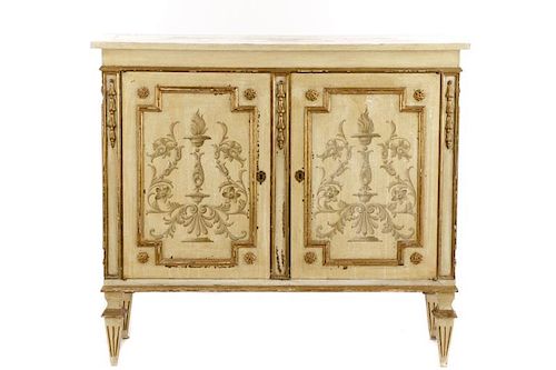 Italian Hollywood Regency Style Painted Commode