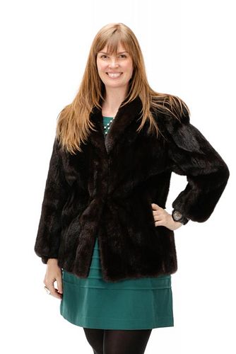 Dimitrios Furs Dark Brown Half-Length Mink Coat