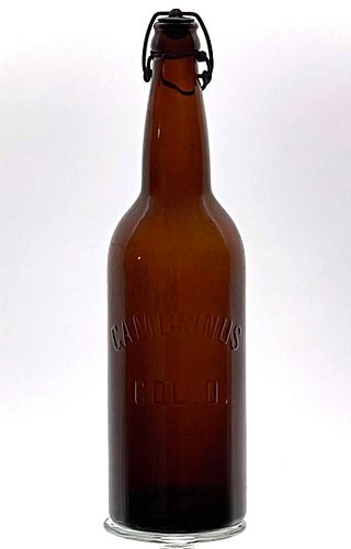 1910 Gambrinus Brewing Co. Beer 22oz Embossed Bottle Columbus Ohio