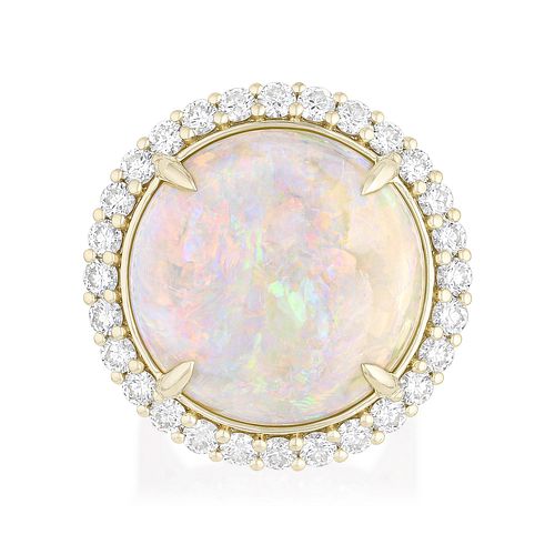Opal and Diamond Cocktail Ring