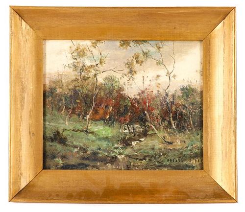 Herbert Day "Late Summer Landscape", Oil on Board