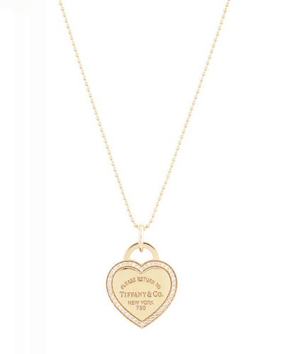 Tiffany & Co. 18K Gold & Diamond Heart Pendant
