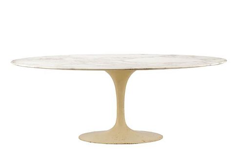 Saarinen for Knoll White Marble Oval Tulip Table