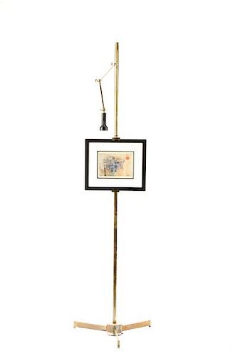 Angelo Lelli for Arredoluce Brass Easel Lamp