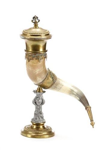 Continental Horn Mounted Centerpiece with Putto