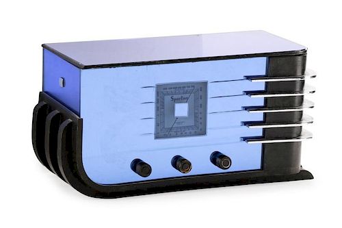 Sparton Model 557 Blue Mirror ''Sled'' Radio