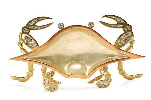 Mexican Brass, Copper, and Abalone Crab Dish