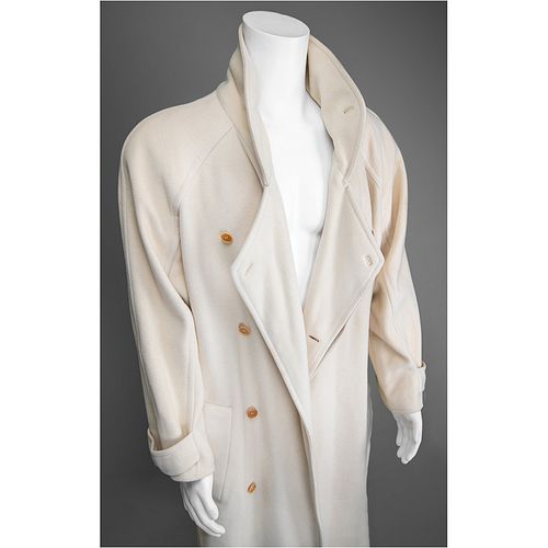 Prince&#39;s Screen-Worn Long White Cashmere Coat from Under the Cherry Moon