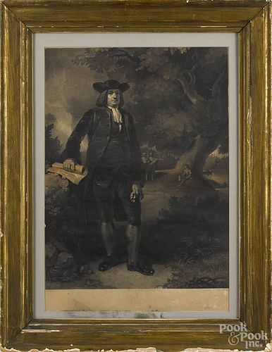 Lithograph of William Penn, after H. Inman, 23'' x 15 3/4''.