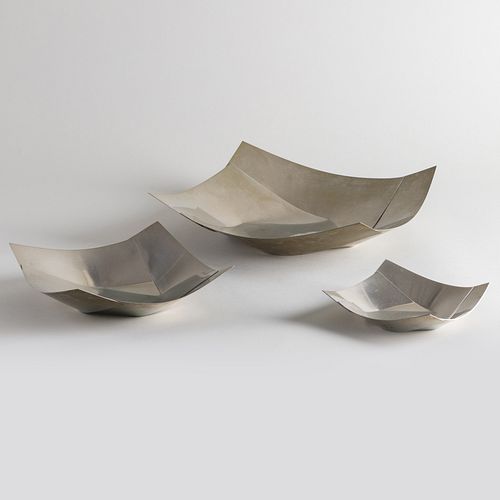Set of Three Bruno Munari for Danese Metal Nesting Dishes