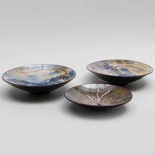 Group of Three Art Pottery Dishes