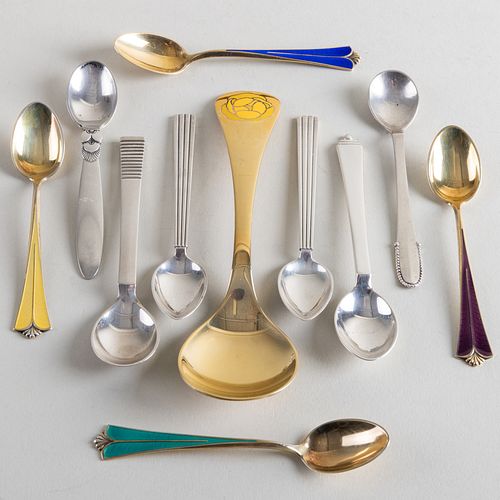 Group of Georg Jensen Silver Spoons