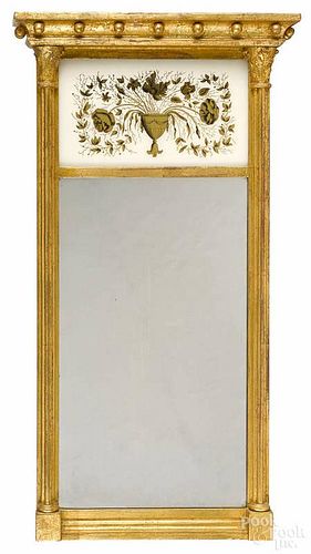 Federal giltwood mirror, ca. 1825, 37'' x 17''.
