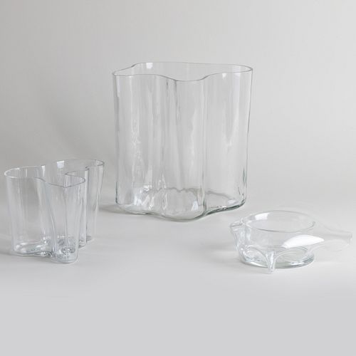 Two Alvar Aalto Glass Vases and Another Vessel
