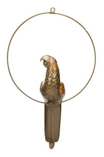 Attrib. Sergio Bustamante Hanging Parrot Sculpture