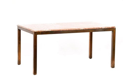 Copper & Red Marble Parsons Dining Table