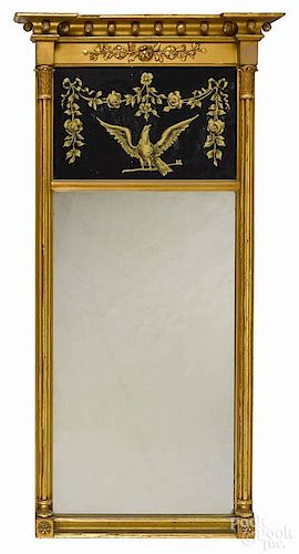 Federal giltwood mirror, ca. 1820, 44'' x 18 1/2''.