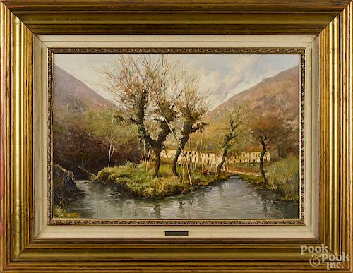 Riccardo Colucci (Italian 1937-), oil on canvas landscape, titled Campagna de Vairano