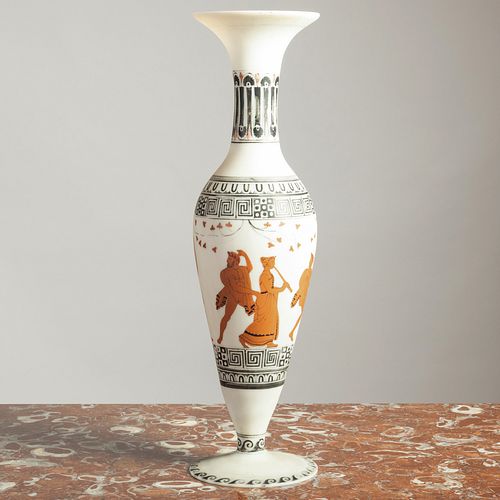 Opaline Glass Vase Decorated in the Neoclassical Taste