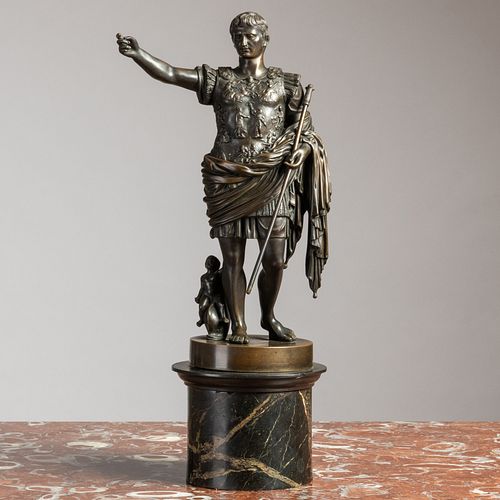 Bronze Model of Augustus Caesar on a Marble Base, After the Antique