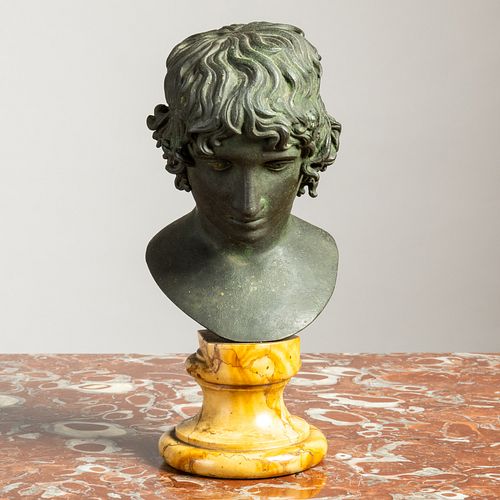 Grand Tour Bronze and Marble Bust of a Youth, After the Antique