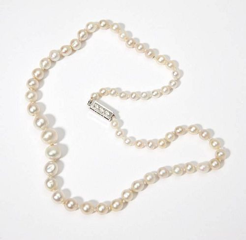 A single strand of natural pearls