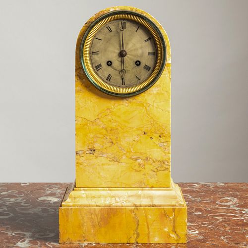 Charles X Ormolu-Mounted Siena Marble Mantel Clock